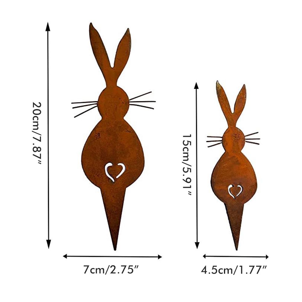 Easter Iron Bunny Adornments Easter Crafts Decorations for Lawn Garden Ornament view 2