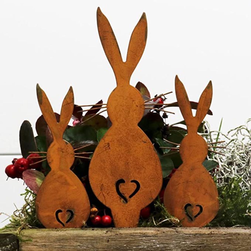 Easter Iron Bunny Adornments Easter Crafts Decorations for Lawn Garden Ornament view 6