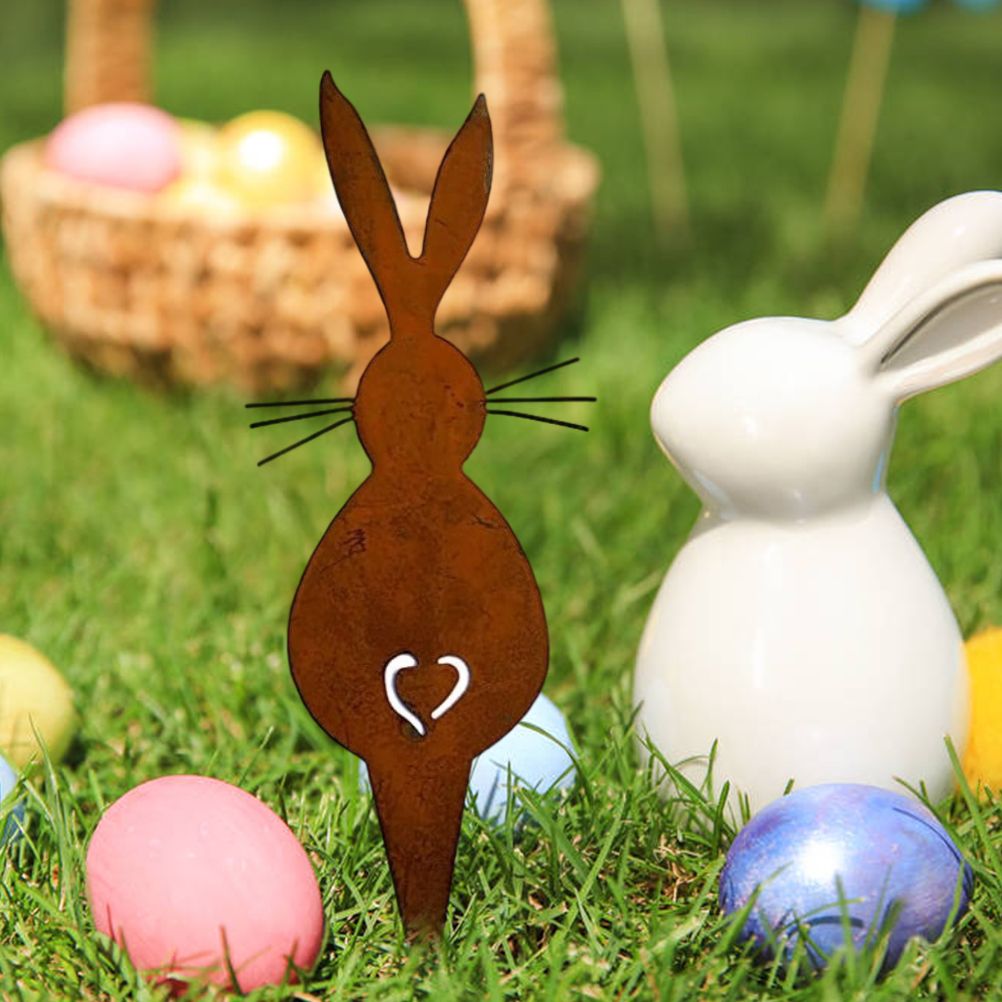 Easter Iron Bunny Adornments Easter Crafts Decorations for Lawn Garden Ornament view 7
