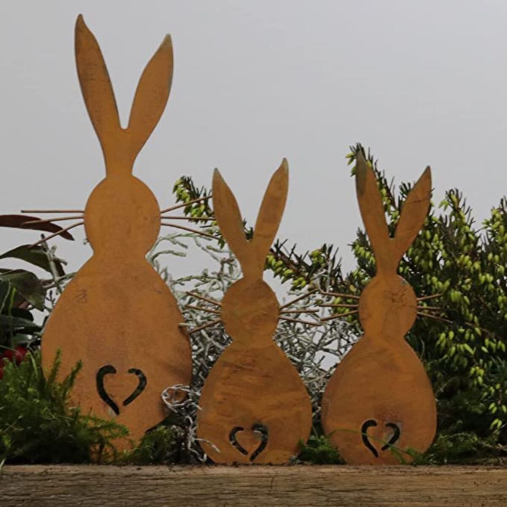 Easter Iron Bunny Adornments Easter Crafts Decorations for Lawn Garden Ornament view 5