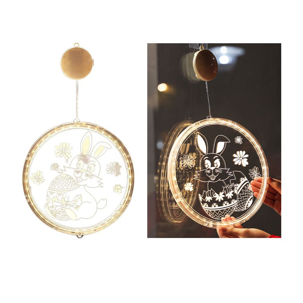 Easter LED Lights with Suction Cups Window Hanging Decoration Lights 3D view 3