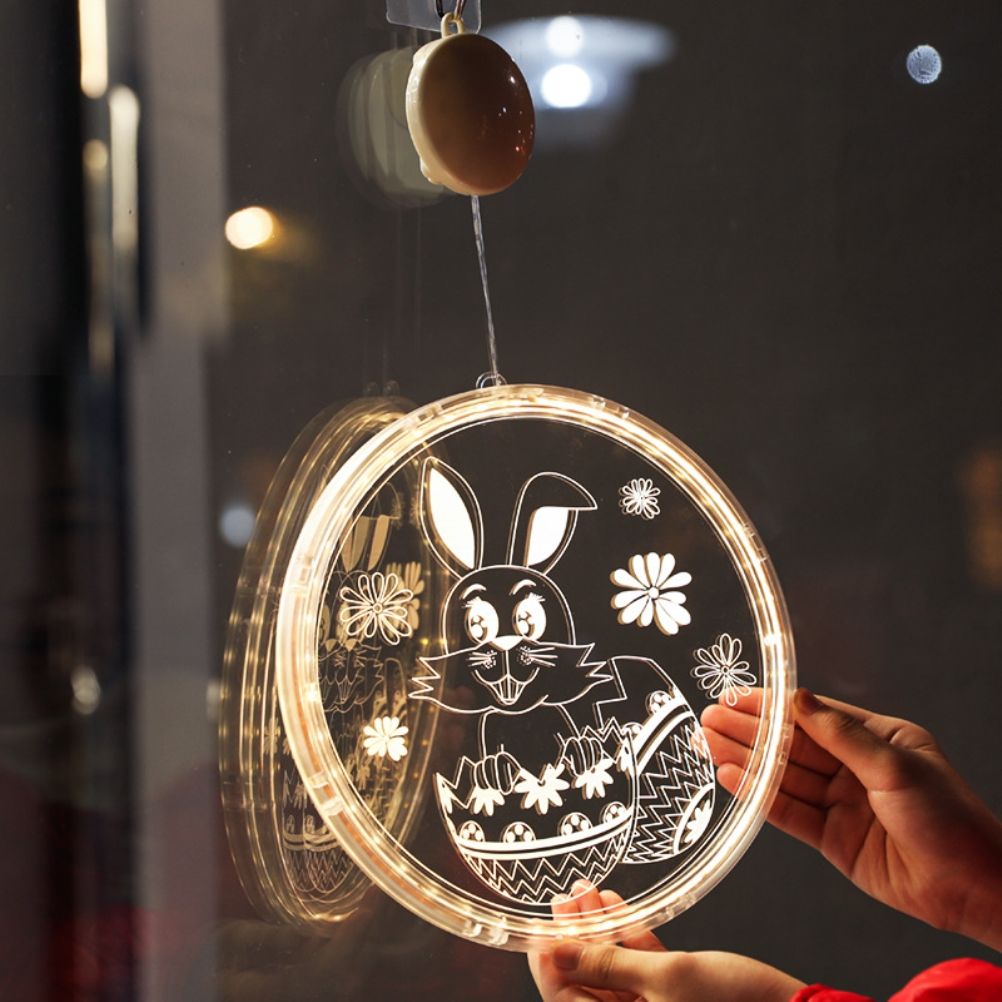 Easter LED Lights with Suction Cups Window Hanging Decoration Lights 3D view 5