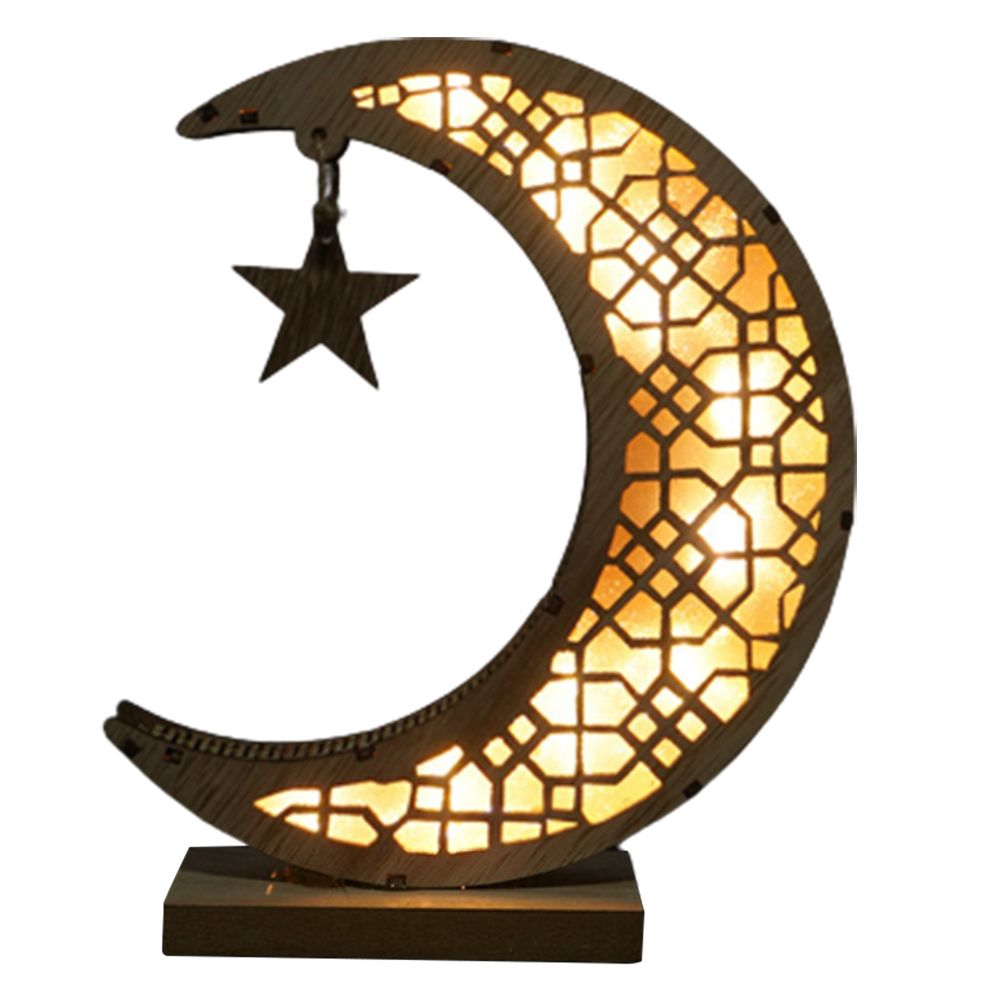 Ramadan LED Decorative Lights Wooden Crafts Night Light for Muslim Ramadan view 2