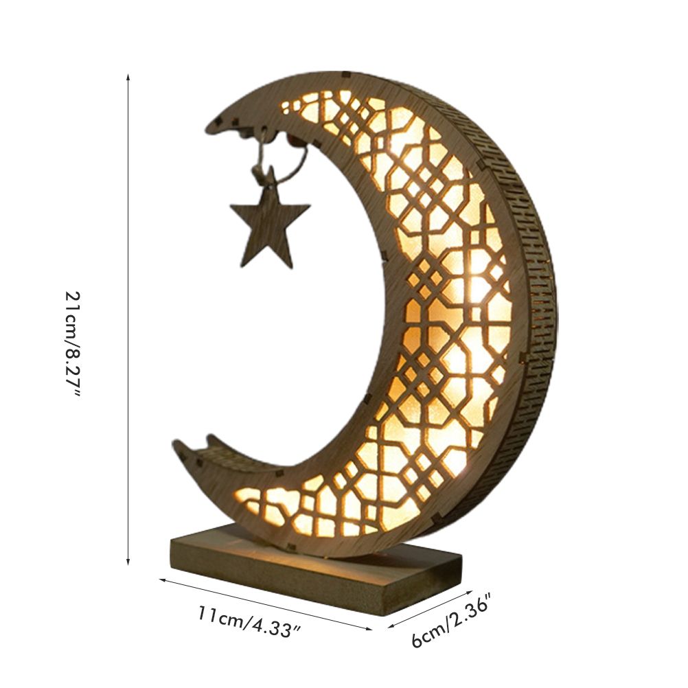 Ramadan LED Decorative Lights Wooden Crafts Night Light for Muslim Ramadan view 3
