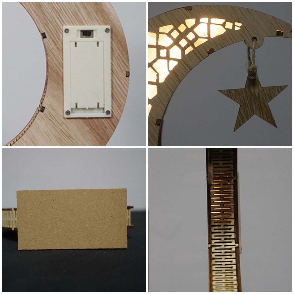 Ramadan LED Decorative Lights Wooden Crafts Night Light for Muslim Ramadan view 4