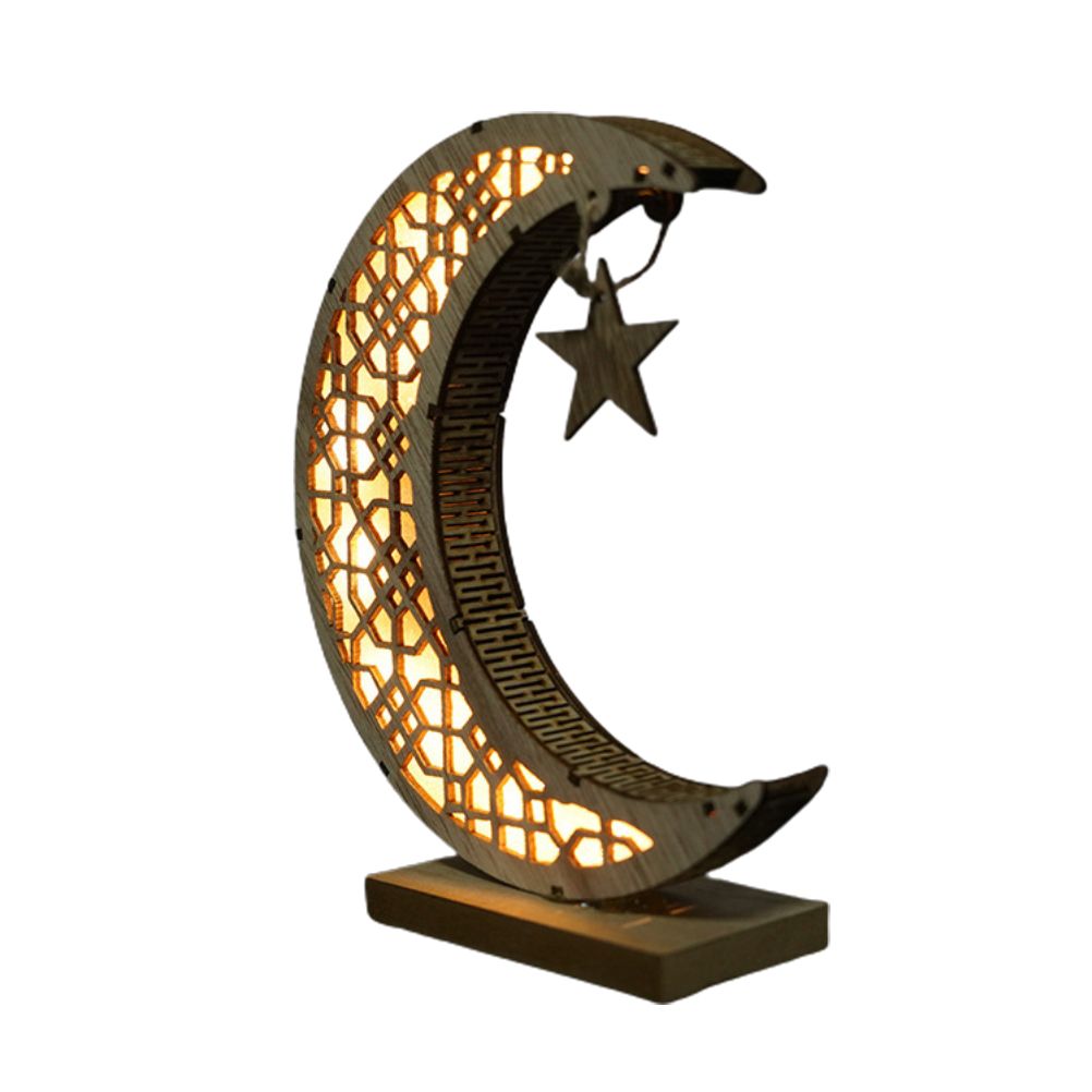 Ramadan LED Decorative Lights Wooden Crafts Night Light for Muslim Ramadan view 5