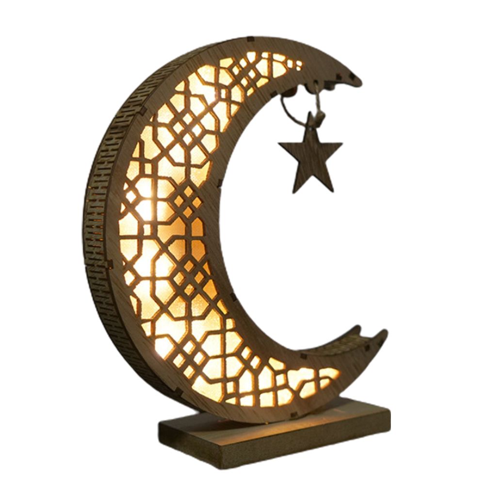 Ramadan LED Decorative Lights Wooden Crafts Night Light for Muslim Ramadan view 6