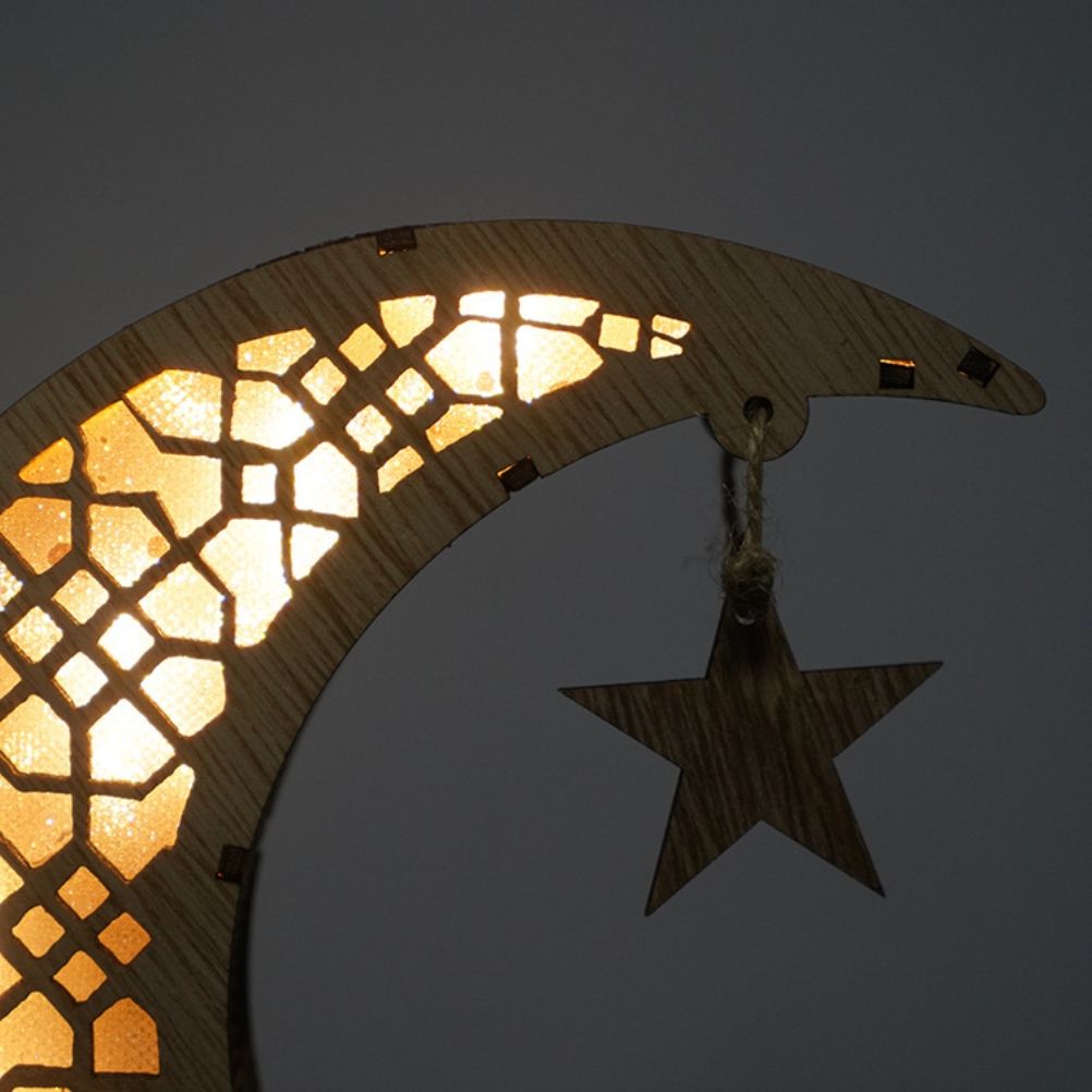 Ramadan LED Decorative Lights Wooden Crafts Night Light for Muslim Ramadan view 8