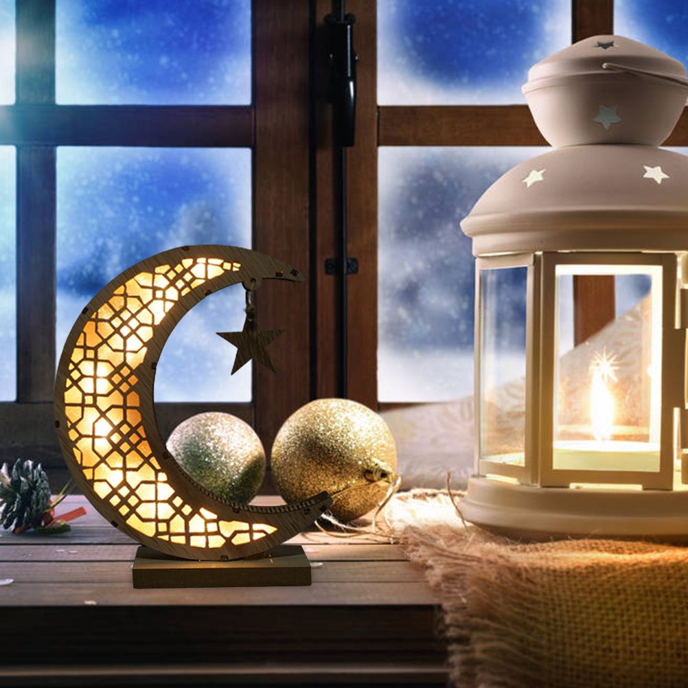 Ramadan LED Decorative Lights Wooden Crafts Night Light for Muslim Ramadan view 10