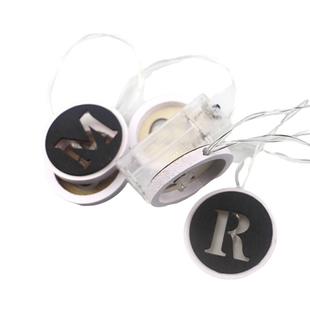 Ramadan LED String Light Decoration Wooden Hollow Letters Pendant for Ramadan view 6