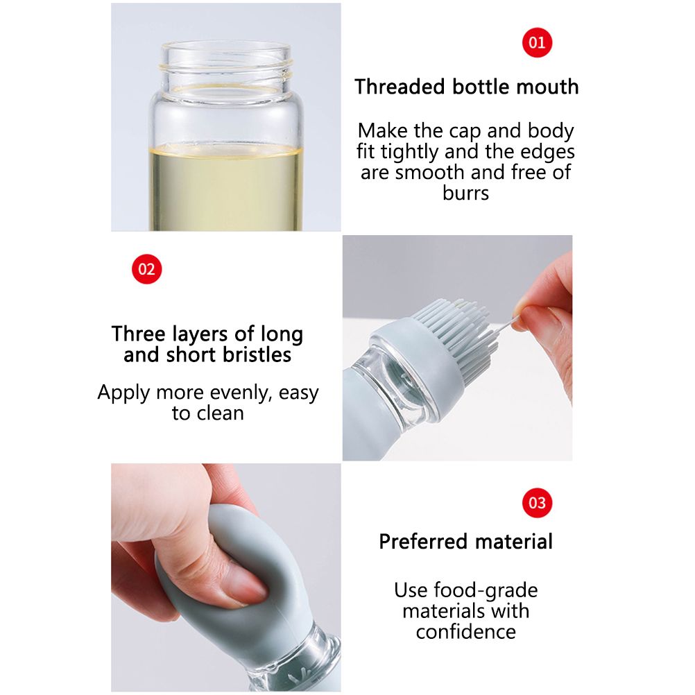 Oil Bottle with Silicone Brush Oil Dispenser Silicone Dropper Measuring Oil view 10