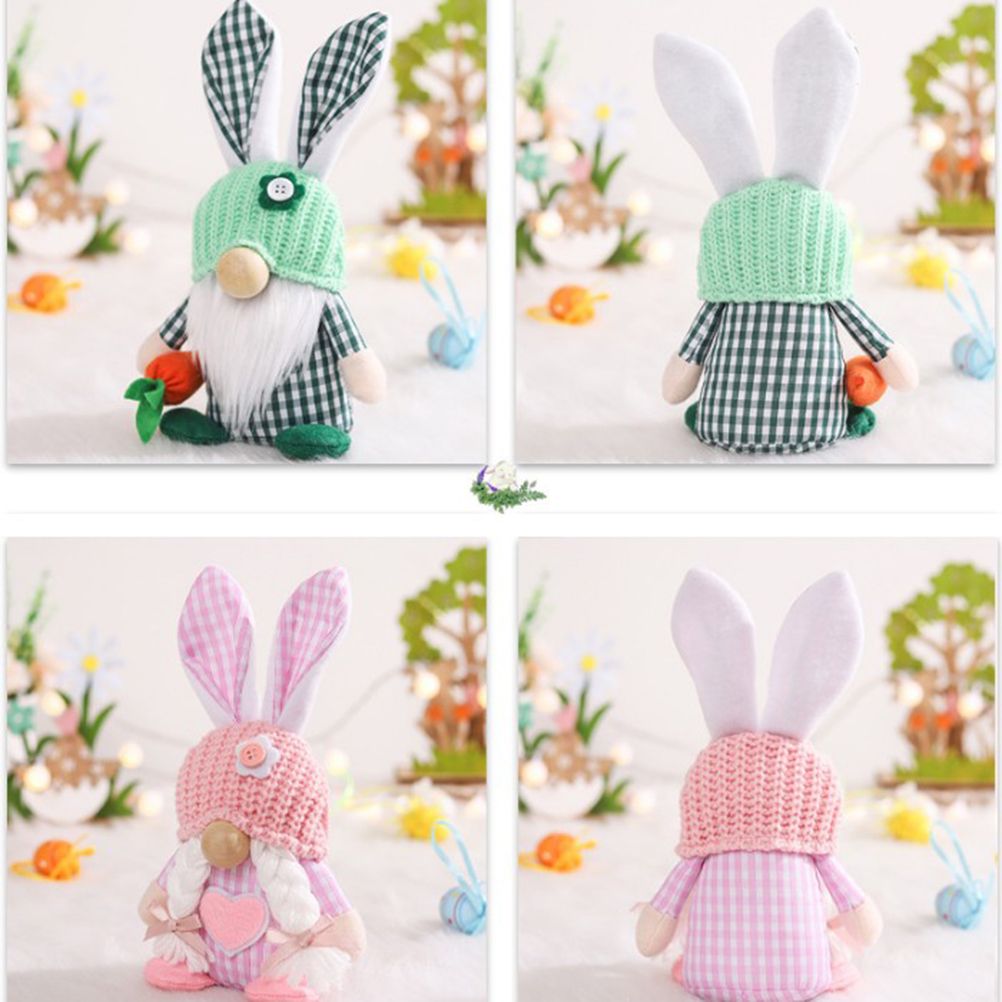 Easter Bunny Gnome Decoration Couple Doll Decor for Kids and Friends Easter view 4