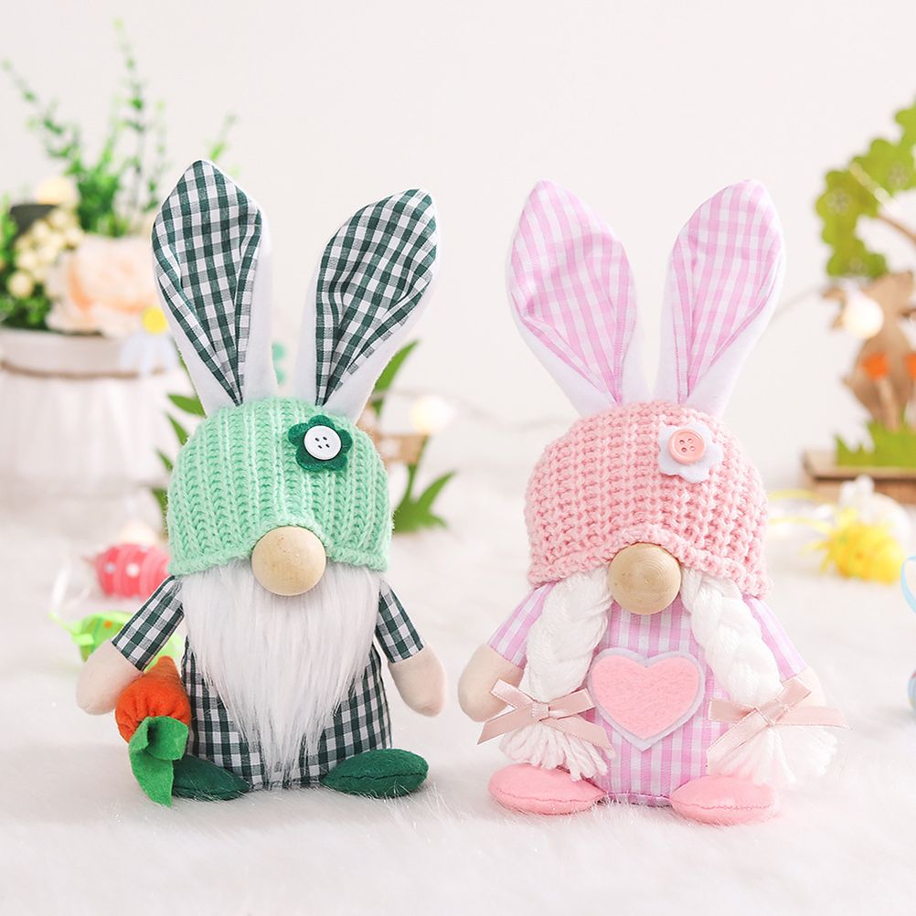 Easter Bunny Gnome Decoration Couple Doll Decor for Kids and Friends Easter view 5