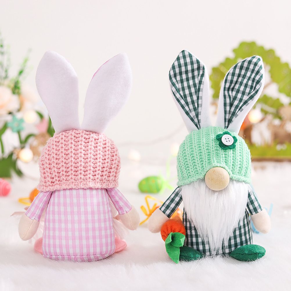 Easter Bunny Gnome Decoration Couple Doll Decor for Kids and Friends Easter view 6