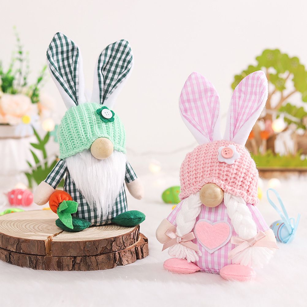 Easter Bunny Gnome Decoration Couple Doll Decor for Kids and Friends Easter view 7
