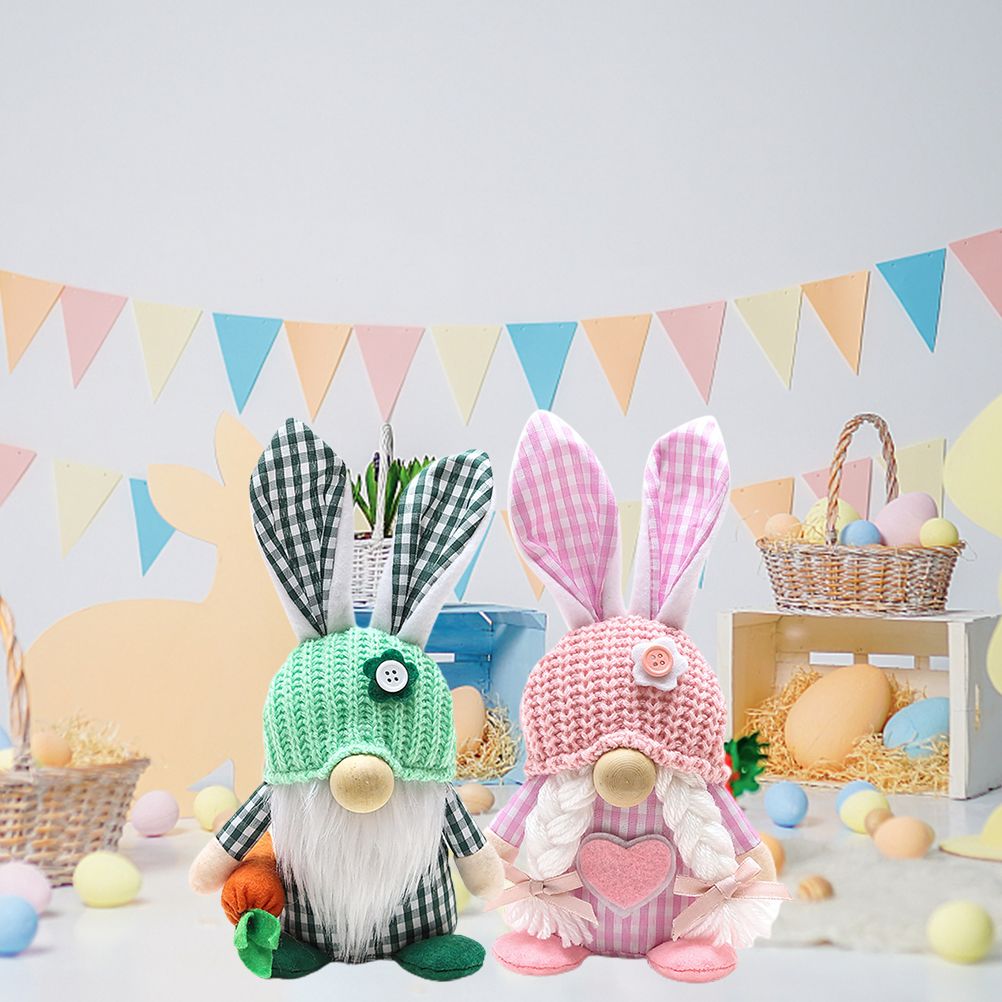 Easter Bunny Gnome Decoration Couple Doll Decor for Kids and Friends Easter view 8