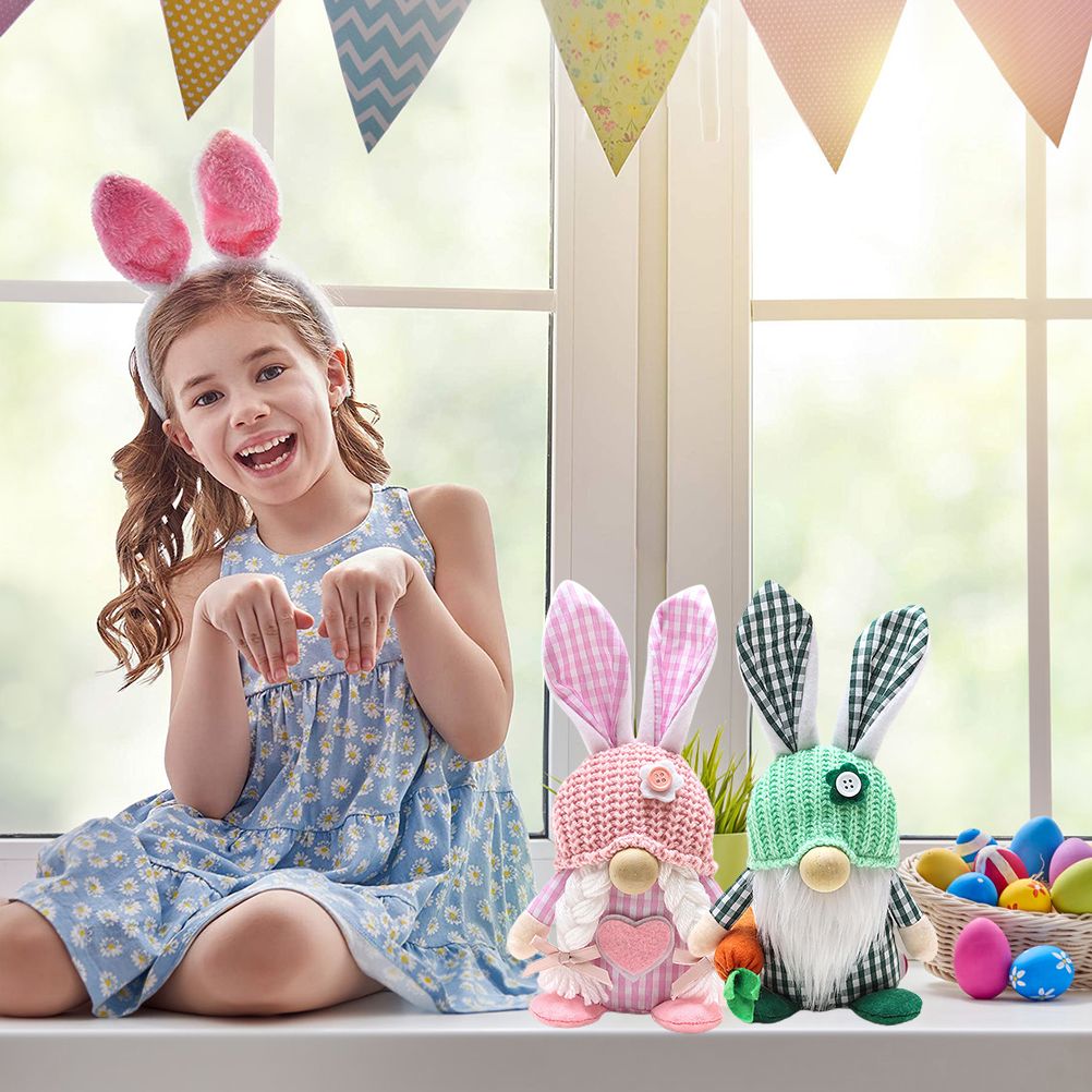 Easter Bunny Gnome Decoration Couple Doll Decor for Kids and Friends Easter view 10