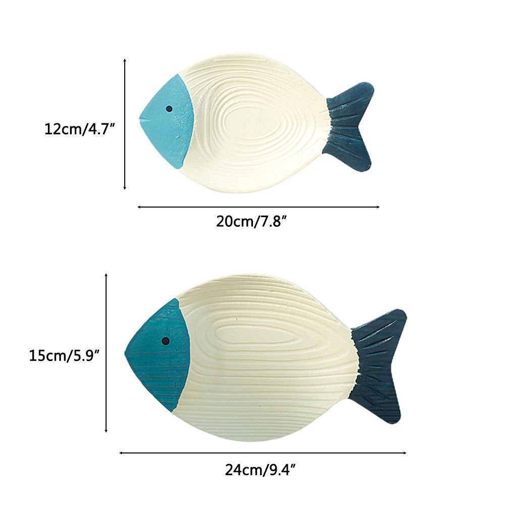Wood Fish Hanging Ornament Wooden Fish Wall Art Decor for Beach Theme Fish view 2