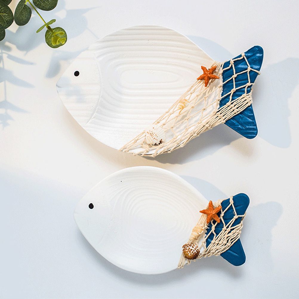 Wood Fish Hanging Ornament Wooden Fish Wall Art Decor for Beach Theme Fish view 9
