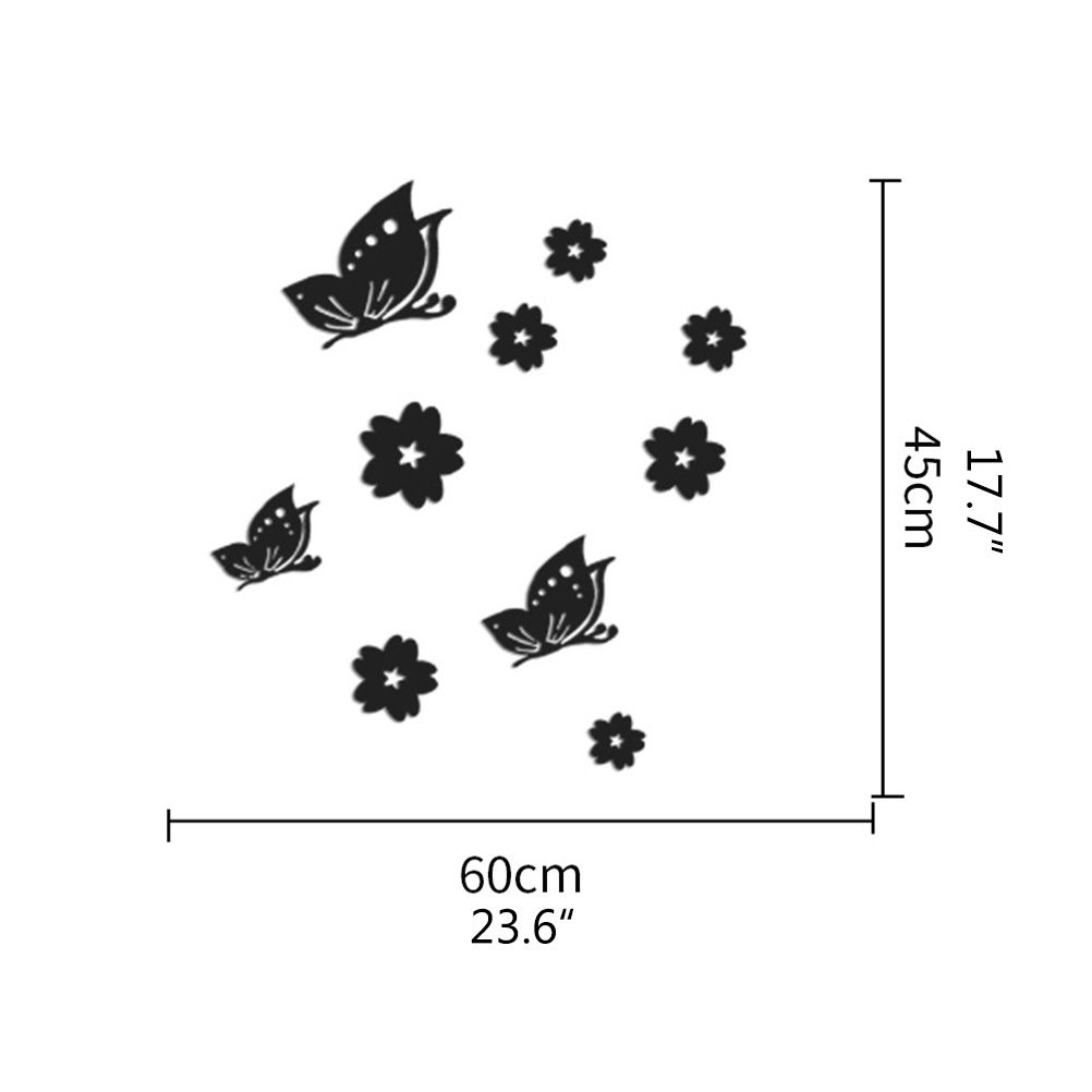 3D Mirror Wall Sticker Waterproof Acrylic Butterfly and Flower Mirror Wall view 2