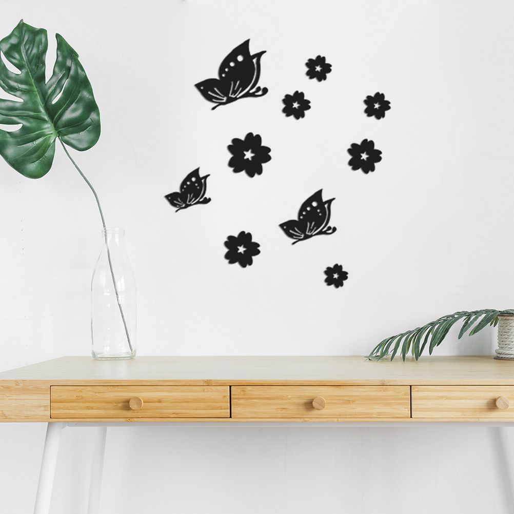 3D Mirror Wall Sticker Waterproof Acrylic Butterfly and Flower Mirror Wall view 5