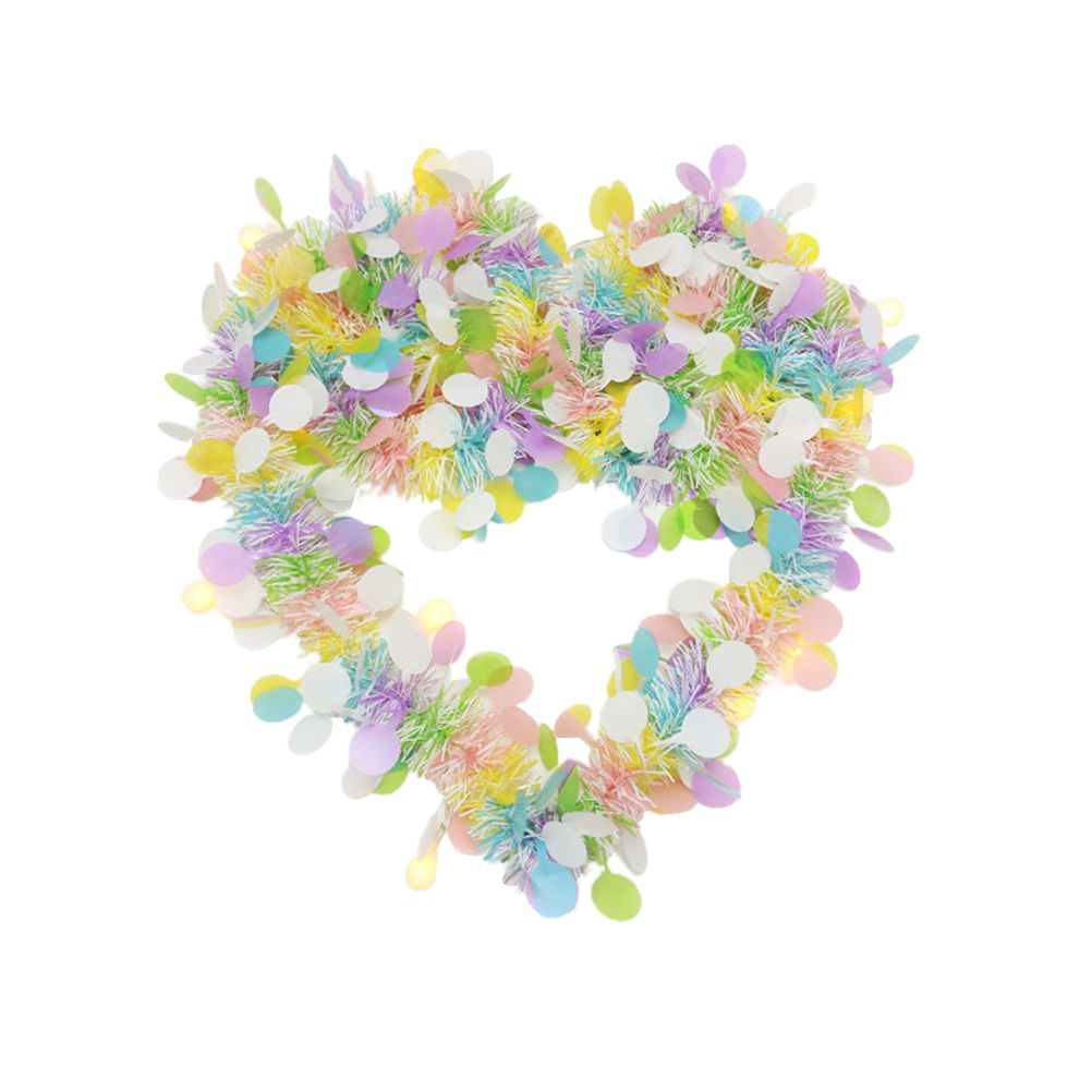 3 Pcs Easter Garland for Mantle Tinsel Garland Mixed Color Wreath Hanging view 2