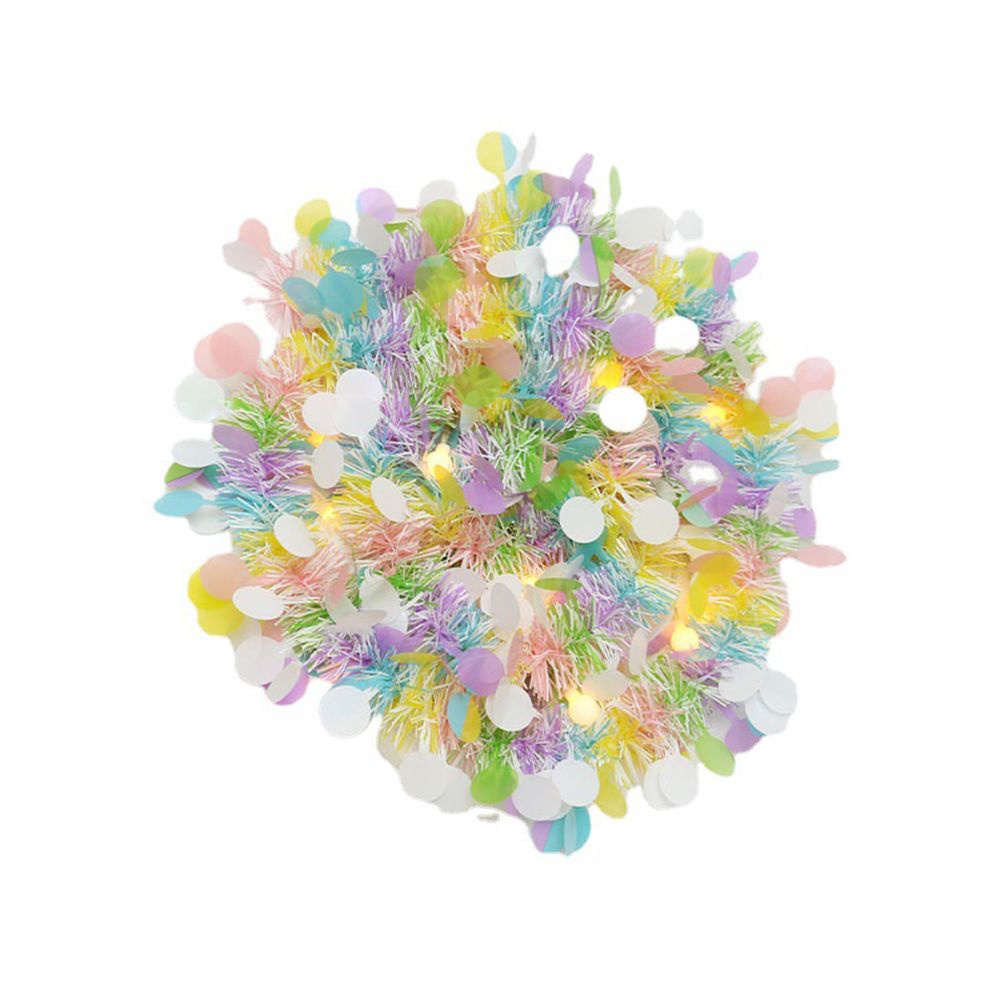 3 Pcs Easter Garland for Mantle Tinsel Garland Mixed Color Wreath Hanging view 3