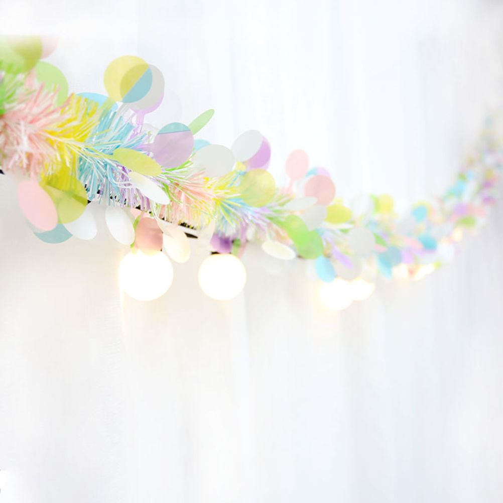 3 Pcs Easter Garland for Mantle Tinsel Garland Mixed Color Wreath Hanging view 9