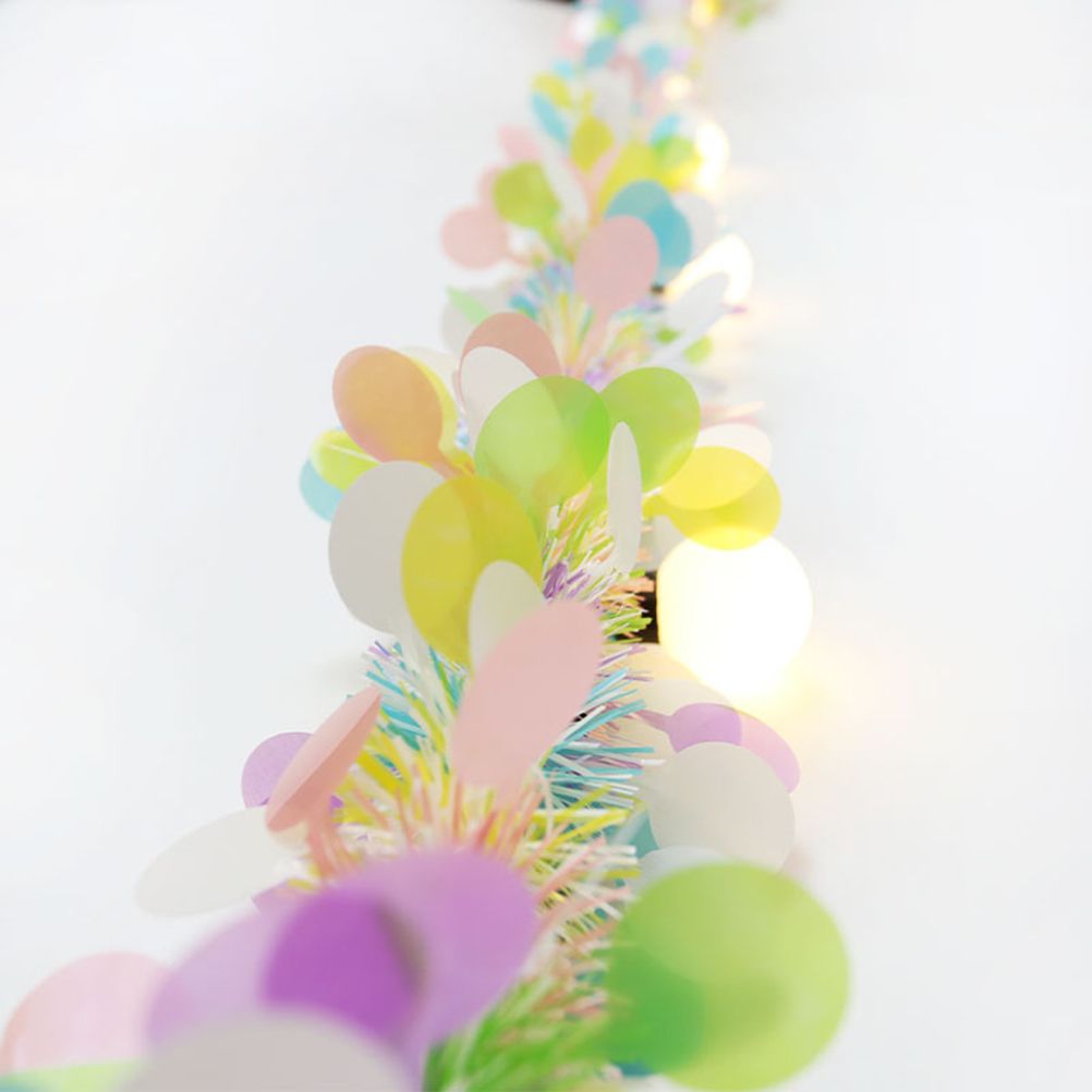 3 Pcs Easter Garland for Mantle Tinsel Garland Mixed Color Wreath Hanging view 10