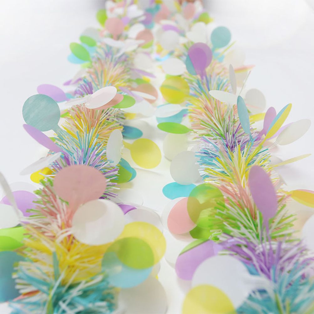 3 Pcs Easter Garland for Mantle Tinsel Garland Mixed Color Wreath Hanging view 11