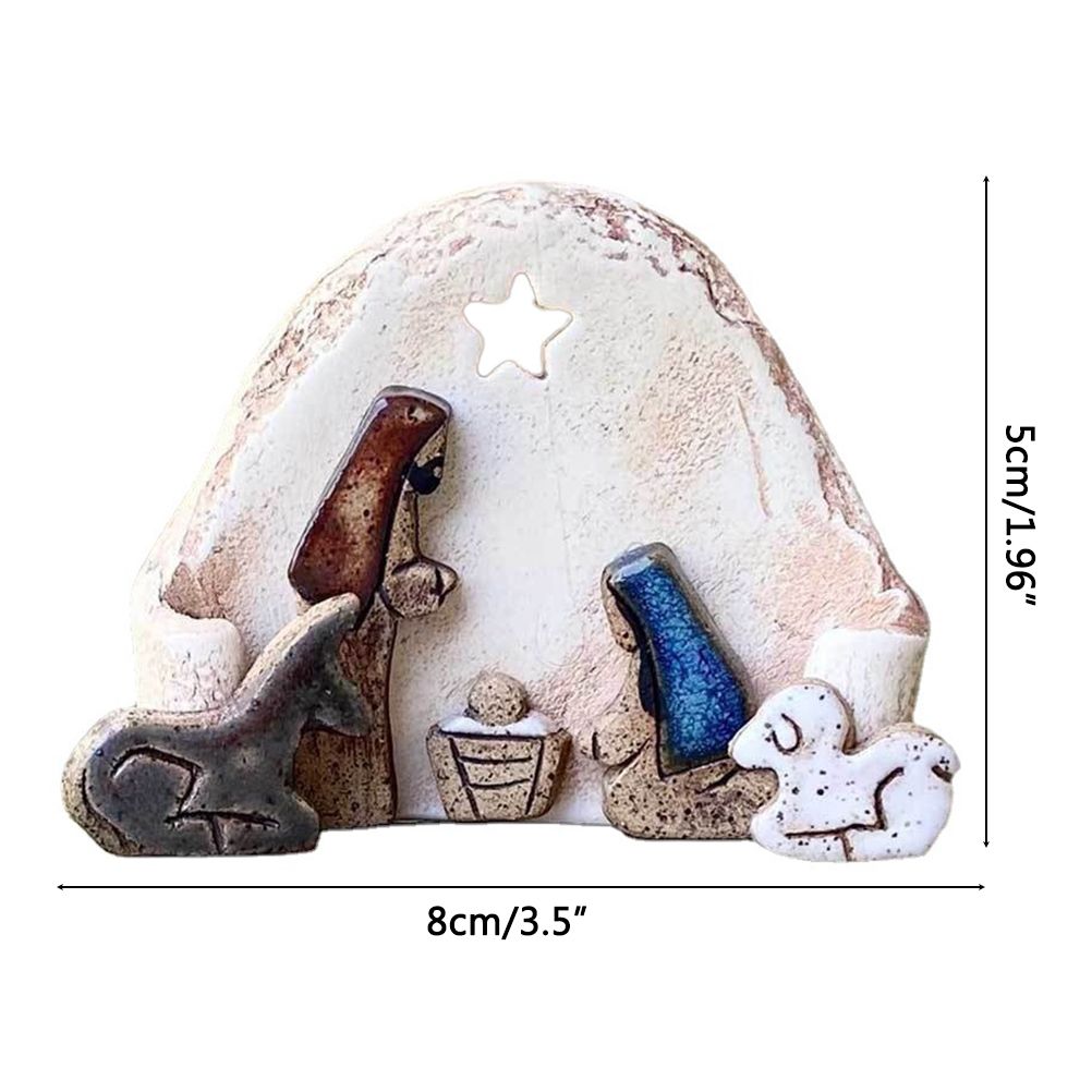 Christian Nativity Resin Ornaments Decorations Nativity Scene Handicraft view 6