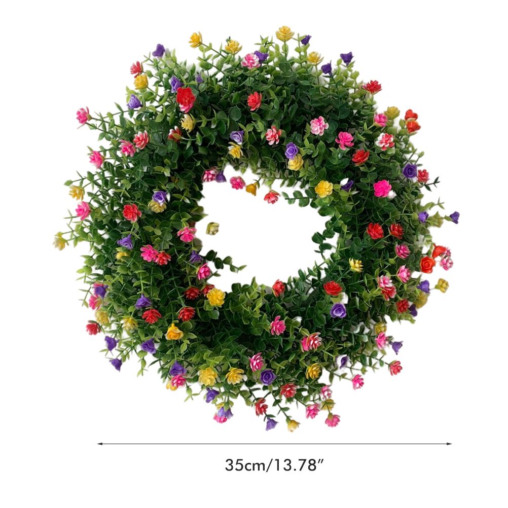 Colorful Spring Summer Wreath Farmhouse Colorful Cottage Wreath Artificial view 2