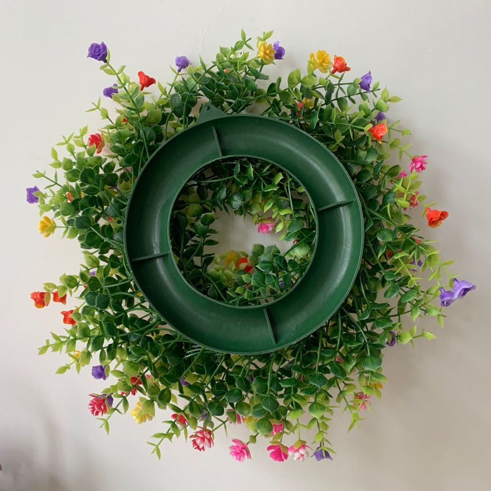 Colorful Spring Summer Wreath Farmhouse Colorful Cottage Wreath Artificial view 3