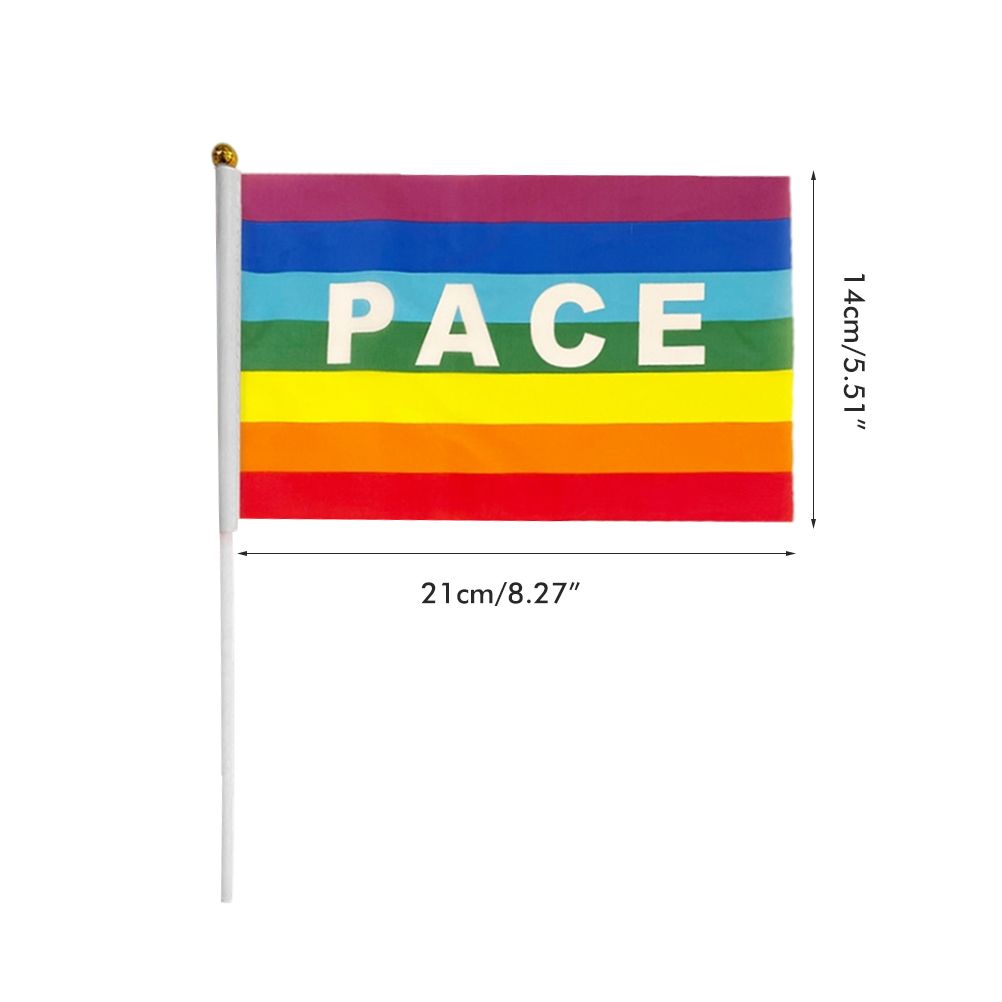 50/100Pcs Mini Peace Flag Rainbow Pacifist Flag Hand Held Polyester Peace Flag view 3
