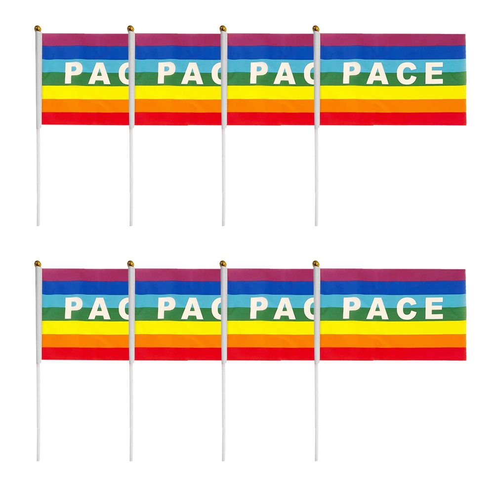 50/100Pcs Mini Peace Flag Rainbow Pacifist Flag Hand Held Polyester Peace Flag view 10