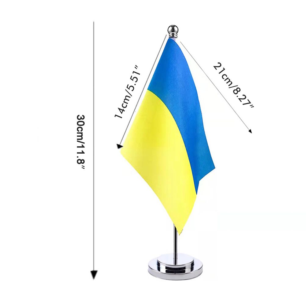 Ukraine Table Flag Ukrainian Desk Flag with Stick and Base Decoration for Home view 3
