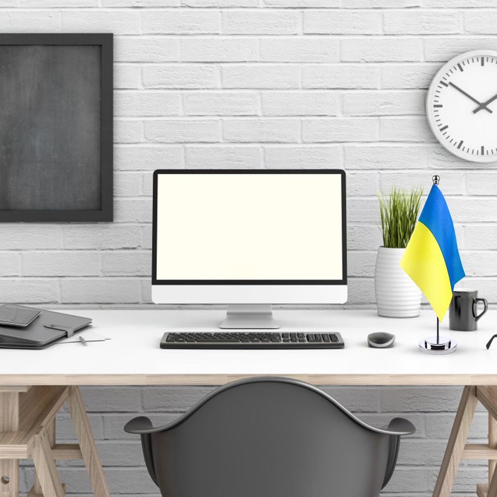 Ukraine Table Flag Ukrainian Desk Flag with Stick and Base Decoration for Home view 8