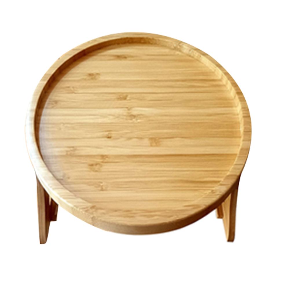 Clip On Tray Sofa Table Portable Couch Arm Tray Table Natural Bamboo Sofa