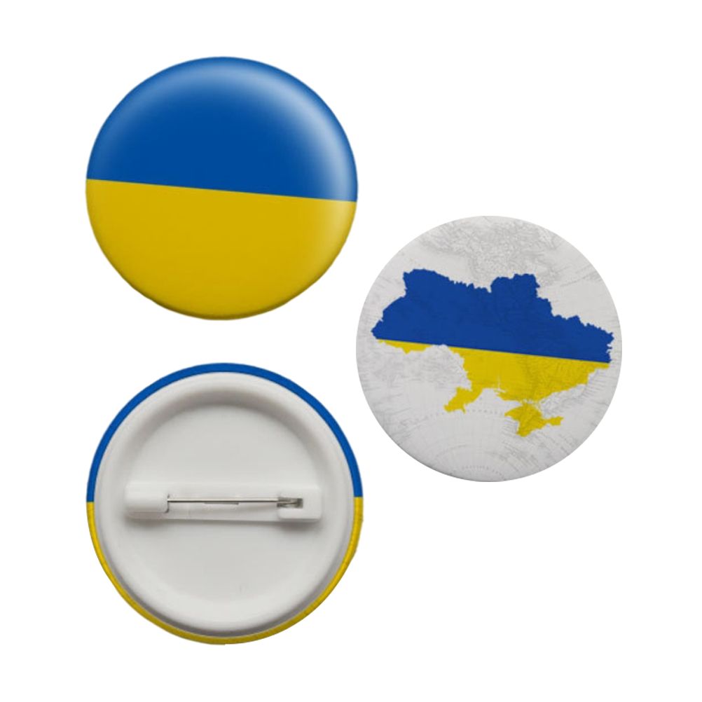 3PCS 44mm Ukrainian Flag Lapel Pin Ukrainian Flag Badge National Pin Brooch Badge view 4