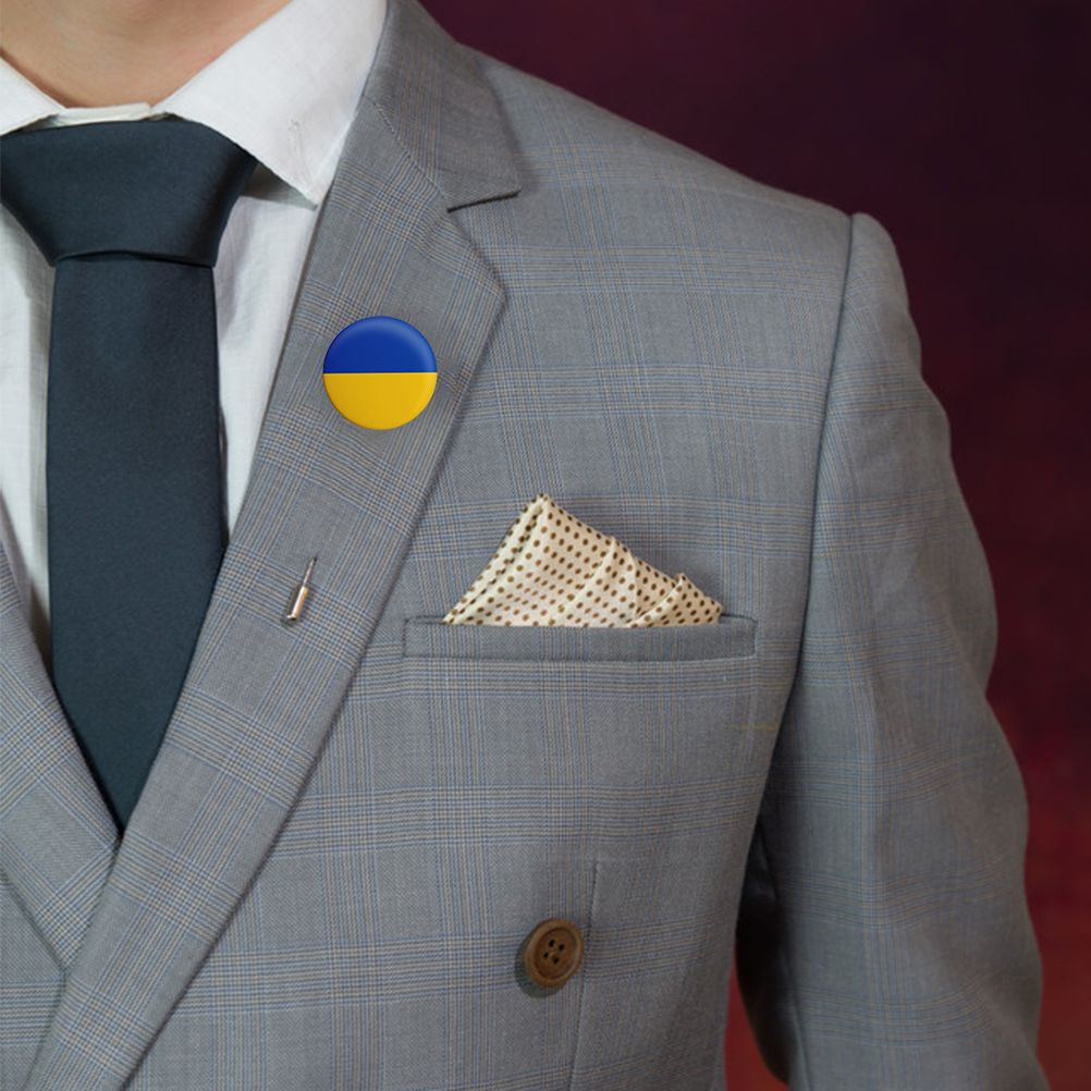 3PCS 44mm Ukrainian Flag Lapel Pin Ukrainian Flag Badge National Pin Brooch Badge view 5