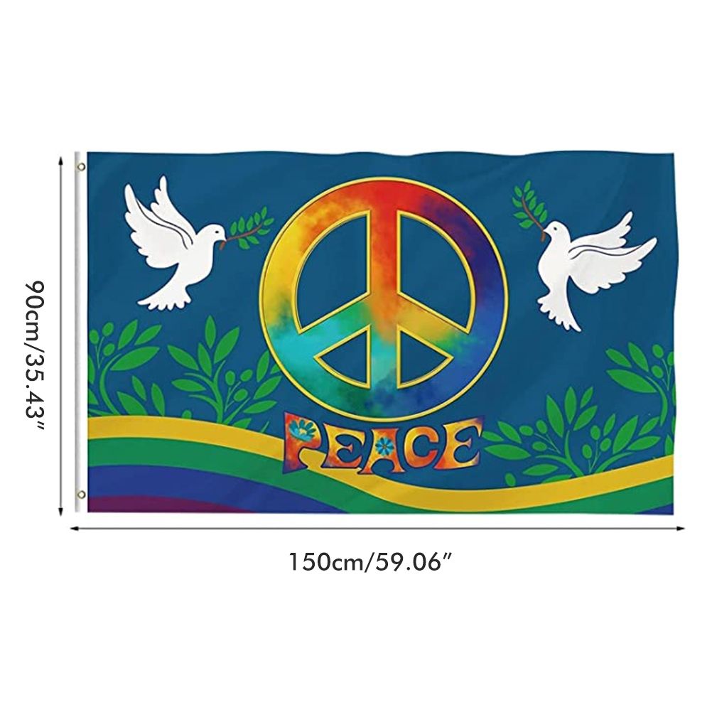 World Peace Flag 90 x 150 cm Large Polyester Peace Flag for Backyard Garden view 2