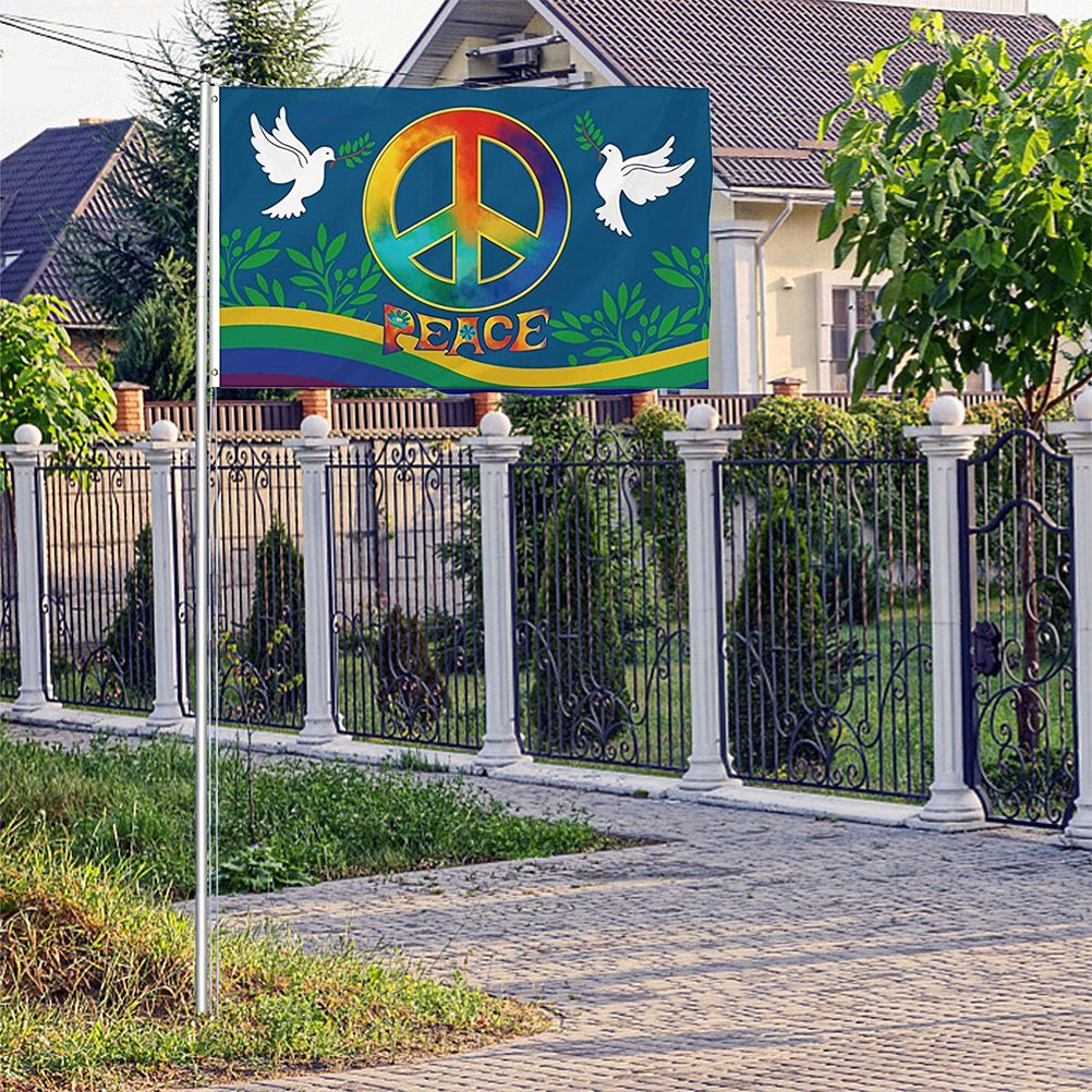 World Peace Flag 90 x 150 cm Large Polyester Peace Flag for Backyard Garden view 5