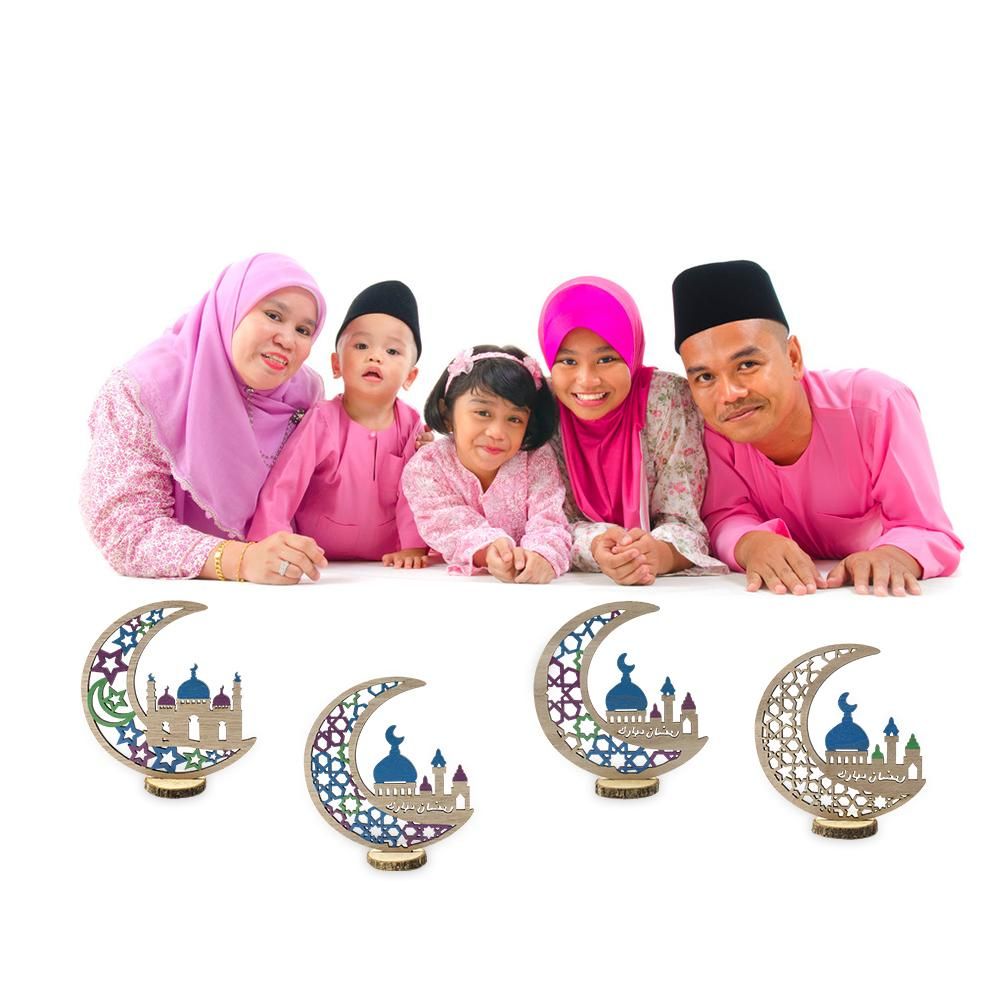 Wooden Eid Decoration Wood Hollow Carfts Ornament for Islam Muslim Festival view 6