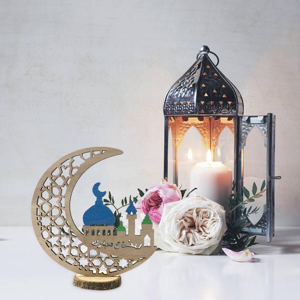 Wooden Eid Decoration Wood Hollow Carfts Ornament for Islam Muslim Festival view 7
