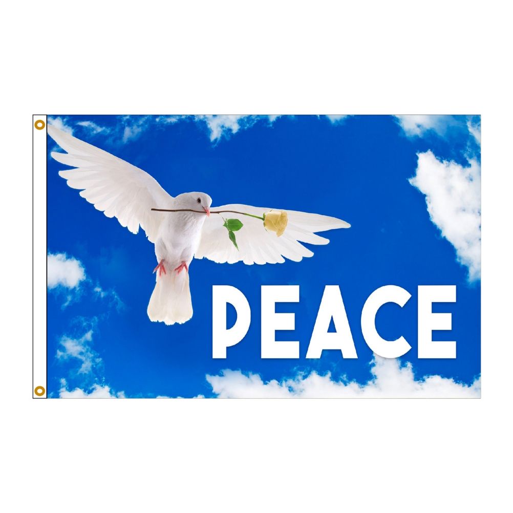 90x150CM Peace Doves Flag Home Outdoor Hanging Decor Polyester Banners Fade view 2