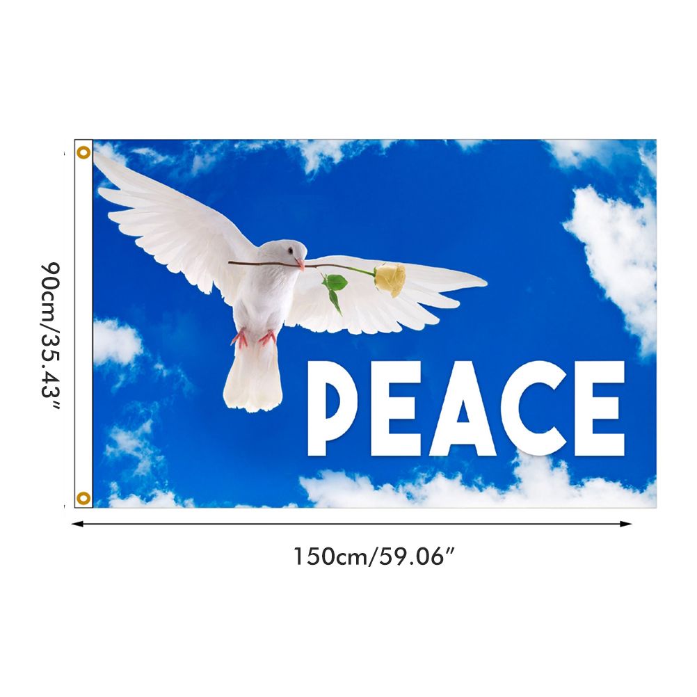 90x150CM Peace Doves Flag Home Outdoor Hanging Decor Polyester Banners Fade view 3