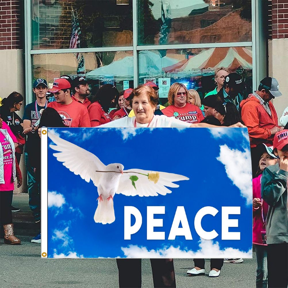 90x150CM Peace Doves Flag Home Outdoor Hanging Decor Polyester Banners Fade view 4