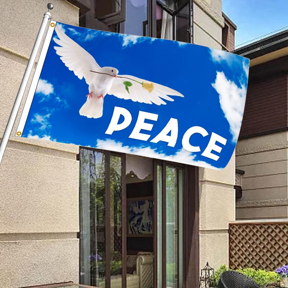 90x150CM Peace Doves Flag Home Outdoor Hanging Decor Polyester Banners Fade view 6