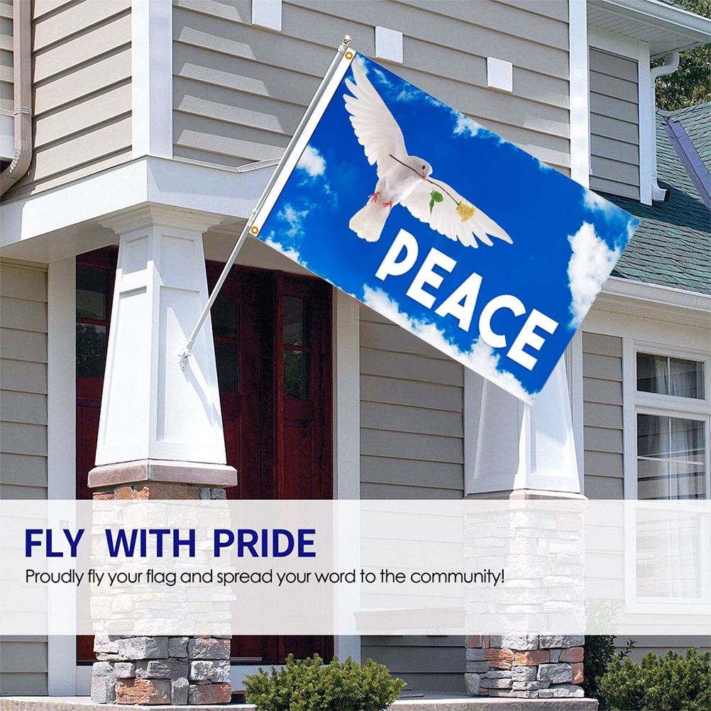 90x150CM Peace Doves Flag Home Outdoor Hanging Decor Polyester Banners Fade view 7