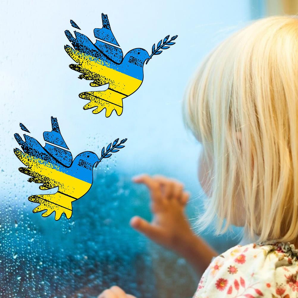 Peace in Ukraine Sticker Peace Dove Decoration Decal Sticker for Car Rear view 5